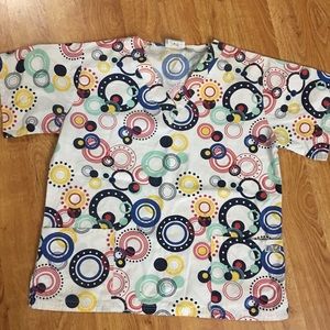 UA Scrubs Scrub Top Womens  Circles Shirt nurse